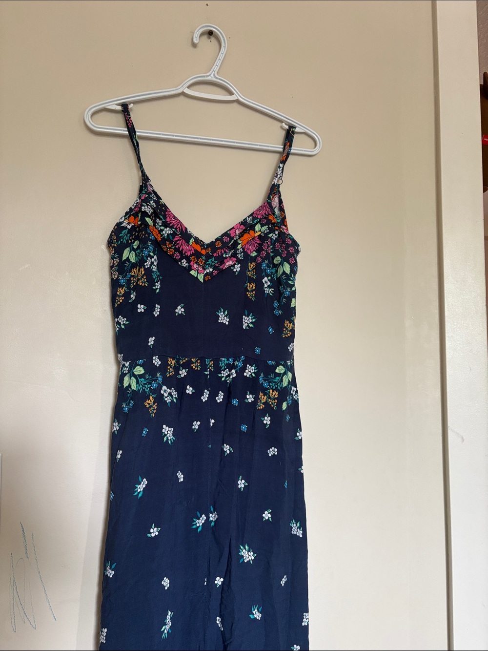 Floral Navy Spaghetti-Strap Mini Dress